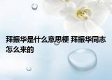 拜振華是什么意思梗 拜振華同志怎么來的