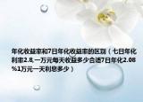 年化收益率和7日年化收益率的區(qū)別（七日年化利率2.8,一萬(wàn)元每天收益多少合適7日年化2.08%1萬(wàn)元一天利息多少）