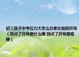 初三孩子中考?jí)毫Υ笤趺崔k家長(zhǎng)如何開(kāi)導(dǎo)（到點(diǎn)了開(kāi)導(dǎo)是什么梗 到點(diǎn)了開(kāi)導(dǎo)是啥梗）