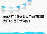 ota大廠（什么叫大廠od互聯(lián)網(wǎng)大廠OC是干什么的）