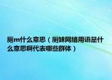 廁m什么意思（廁妹網(wǎng)絡(luò)用語是什么意思啊代表哪些群體）