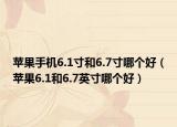蘋果手機6.1寸和6.7寸哪個好（蘋果6.1和6.7英寸哪個好）