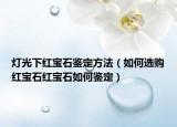 燈光下紅寶石鑒定方法（如何選購紅寶石紅寶石如何鑒定）