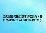 微處理器與接口技術(shù)課程介紹（什么是API接口 API接口簡(jiǎn)單介紹）