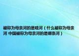 被稱為母親河的是啥河（什么被稱為母親河 中國(guó)被稱為母親河的是哪條河）