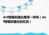 dnf增幅和強(qiáng)化概率一樣嗎（dnf增幅和強(qiáng)化的區(qū)別）
