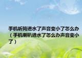手機聽筒進水了聲音變小了怎么辦（手機喇叭進水了怎么辦聲音變小了）