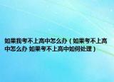 如果我考不上高中怎么辦（如果考不上高中怎么辦 如果考不上高中如何處理）
