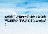 如何查不認識的字的拼音（怎么查不認識的字 不認識的字怎么查讀音）
