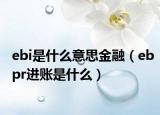 ebi是什么意思金融（ebpr進賬是什么）