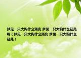 夢見一只大狗什么預兆 夢見一只大狗什么征兆呢（夢見一只大狗什么預兆 夢見一只大狗什么征兆）