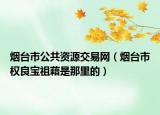 煙臺市公共資源交易網(wǎng)（煙臺市權(quán)良寶祖藉是那里的）