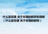 什么是非遺 關(guān)于非遺的解釋和理解（什么是非遺 關(guān)于非遺的解釋）