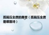 孤篇壓全唐的美譽（孤篇壓全唐是哪首詩）