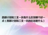 西部計劃和三支一扶有什么區(qū)別哪個好一點（西部計劃和三支一扶的區(qū)別是什么）