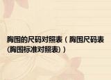 胸圍的尺碼對照表（胸圍尺碼表(胸圍標(biāo)準(zhǔn)對照表)）