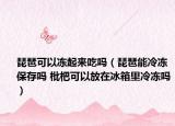 琵琶可以凍起來吃嗎（琵琶能冷凍保存嗎 枇杷可以放在冰箱里冷凍嗎）