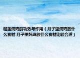 榴蓮燉雞的功效與作用（月子里燉雞放什么食材 月子里燉雞放什么食材比較合適）