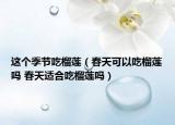 這個季節(jié)吃榴蓮（春天可以吃榴蓮嗎 春天適合吃榴蓮嗎）