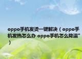 oppo手機(jī)發(fā)燙一鍵解決（oppo手機(jī)發(fā)熱怎么辦 oppo手機(jī)怎么降溫”）