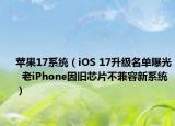 蘋果17系統(tǒng)（iOS 17升級名單曝光  老iPhone因舊芯片不兼容新系統(tǒng)）