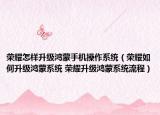 榮耀怎樣升級鴻蒙手機(jī)操作系統(tǒng)（榮耀如何升級鴻蒙系統(tǒng) 榮耀升級鴻蒙系統(tǒng)流程）
