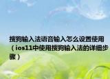 搜狗輸入法語音輸入怎么設(shè)置使用（ios11中使用搜狗輸入法的詳細(xì)步驟）