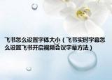 飛書怎么設(shè)置字體大?。w書實(shí)時字幕怎么設(shè)置飛書開啟視頻會議字幕方法）