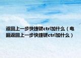 返回上一步快捷鍵ctrl加什么（電腦返回上一步快捷鍵ctrl加什么）