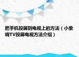 把手機(jī)投屏到電視上的方法（小象嗨TV投屏電視方法介紹）