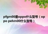 pfgm00是oppo什么型號（oppo pehm00什么型號）