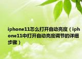 iphone11怎么打開自動(dòng)亮度（iphone11中打開自動(dòng)亮度調(diào)節(jié)的詳細(xì)步驟）