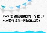 excel怎么整列除以同一個數(shù)（excel怎樣設(shè)置一列除法公式）