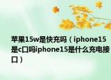 蘋果15w是快充嗎（iphone15是c口嗎iphone15是什么充電接口）
