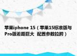 蘋果iphone 15（蘋果15標(biāo)準(zhǔn)版與Pro版差距巨大  配置參數(shù)拉胯）