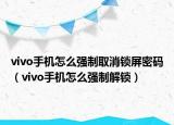 vivo手機(jī)怎么強(qiáng)制取消鎖屏密碼（vivo手機(jī)怎么強(qiáng)制解鎖）