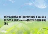 腦葉公司修改員工屬性的指令（breeno指令怎么修改breeno修改指令的簡單方法）
