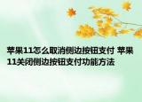 蘋果11怎么取消側(cè)邊按鈕支付 蘋果11關(guān)閉側(cè)邊按鈕支付功能方法