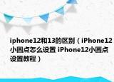 iphone12和13的區(qū)別（iPhone12小圓點怎么設置 iPhone12小圓點設置教程）