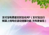 支付寶電費是實時變化嗎?（支付寶出行頻道上線電價波動提醒功能 充電更省錢）