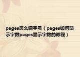 pages怎么調(diào)字號（pages如何顯示字?jǐn)?shù)pages顯示字?jǐn)?shù)的教程）