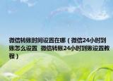 微信轉(zhuǎn)賬時間設(shè)置在哪（微信24小時到賬怎么設(shè)置  微信轉(zhuǎn)賬24小時到賬設(shè)置教程）