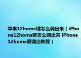 蘋果12home鍵怎么調(diào)出來（iPhone12home鍵怎么調(diào)出來 iPhone12home鍵調(diào)出教程）