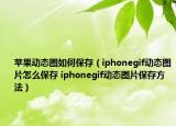 蘋果動態(tài)圖如何保存（iphonegif動態(tài)圖片怎么保存 iphonegif動態(tài)圖片保存方法）
