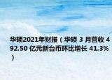 華碩2021年財報（華碩 3 月營收 492.50 億元新臺幣環(huán)比增長 41.3%）