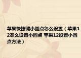 蘋果快捷鍵小圓點怎么設(shè)置（蘋果12怎么設(shè)置小圓點 蘋果12設(shè)置小圓點方法）