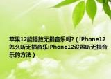蘋果12能播放無損音樂嗎?（iPhone12怎么聽無損音樂iPhone12設(shè)置聽無損音樂的方法）