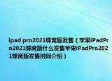 ipad pro2021蜂窩版發(fā)售（蘋果iPadPro2021蜂窩版什么發(fā)售蘋果iPadPro2021蜂窩版發(fā)售時(shí)間介紹）