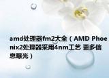 amd處理器fm2大全（AMD Phoenix2處理器采用4nm工藝 更多信息曝光）