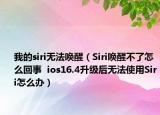 我的siri無法喚醒（Siri喚醒不了怎么回事  ios16.4升級(jí)后無法使用Siri怎么辦）